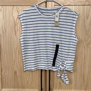 Banana Republic Factory Blue and White Muscle Tee for Effortless Style